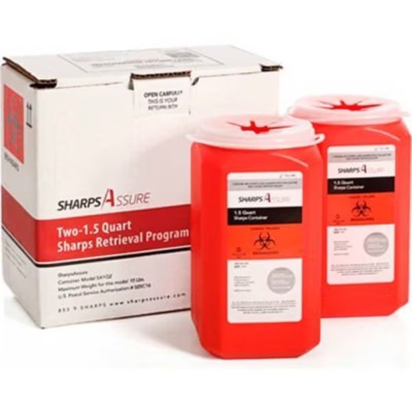 Sharps Assure Two 1.5 Quart Sharps Retrieval Program, Post Medical, Mfr#: SA1Q2